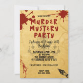 whodunit moord mysterie bloedige partij 40th 50th  kaart (Voorkant)