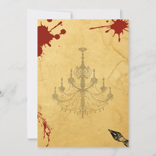 whodunit moord mysterie bloedige partij 40th 50th  kaart (Achterkant)