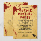 whodunit moord mysterie bloedige partij 40th 50th  kaart (Voorkant / Achterkant)