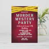 whodunit moord mysterie bloedige partij 40th 50th  kaart (Staand voorkant)