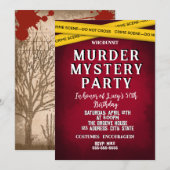 whodunit moord mysterie bloedige partij 40th 50th  kaart (Voorkant / Achterkant)