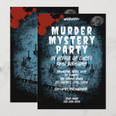 whodunit moord mysterie bloedige partij 40th 50th  kaart (Voorkant / Achterkant)