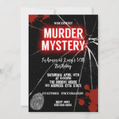 whodunit moord mysterie bloedige partij 40th 50th  kaart (Voorkant)