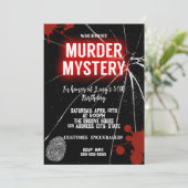 whodunit moord mysterie bloedige partij 40th 50th  kaart (Staand voorkant)