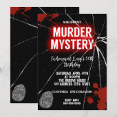 whodunit moord mysterie bloedige partij 40th 50th  kaart (Voorkant / Achterkant)