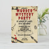 whodunit moord mysterie bloedige partij 40th 50th  kaart (Staand voorkant)