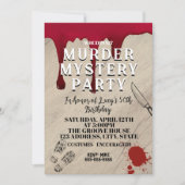 whodunit moord mysterie bloedige partij 40th 50th  kaart (Voorkant)