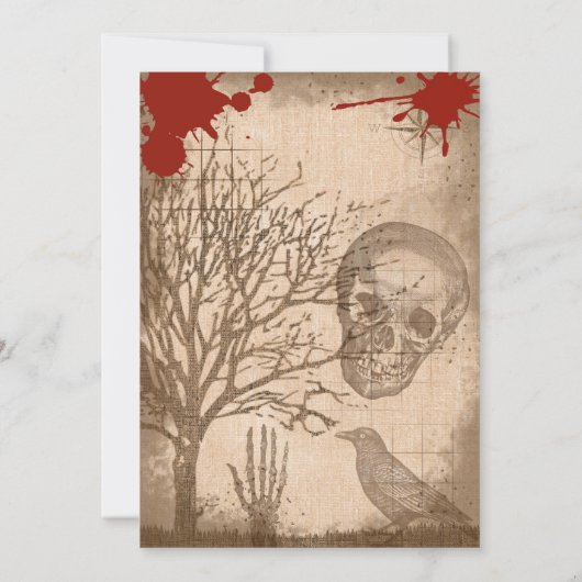 whodunit moord mysterie bloedige partij 40th 50th  kaart (Achterkant)