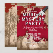 whodunit moord mysterie bloedige partij 40th 50th  kaart (Voorkant / Achterkant)