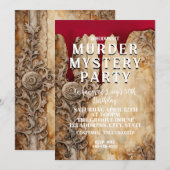 whodunit moord mysterie bloedige partij 40th 50th  kaart (Voorkant / Achterkant)