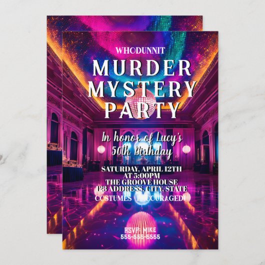 whodunit moord mysterie moord op de dansvloer kaart (Voorkant / Achterkant)