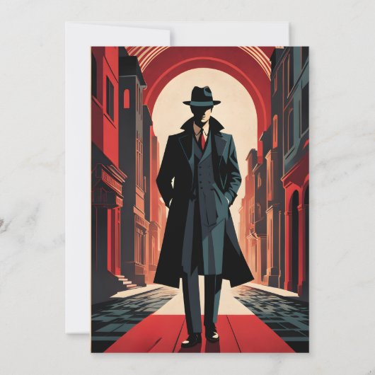 Whodunit moord Mystery Detective Koud hoesje Party Kaart (Achterkant)