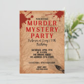 whodunit-moordmysterie bloedfeest 40e 50e 60e kaart (Staand voorkant)