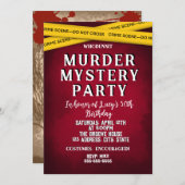 whodunit-moordmysterie bloedfeestje 40e 50e 60e kaart (Voorkant / Achterkant)