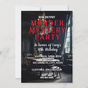 Whodunit Murder Mystery 1950's stijl diner feest Kaart