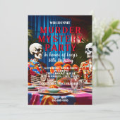 Whodunit Murder Mystery 1960's stijl diner feest Kaart (Staand voorkant)