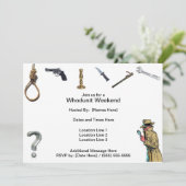 Whodunit Weekend-uitnodigingen Kaart (Staand voorkant)
