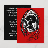 Whodunnit Mystery Party Fingerprint Invitation Kaart (Voorkant / Achterkant)