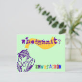 Whodunnit Mystery Party Sherlock Detect Uitnodigin Kaart (Staand voorkant)