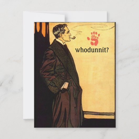Whodunnit Mystery Solving Party Invitations Sleuth Kaart (Voorkant)