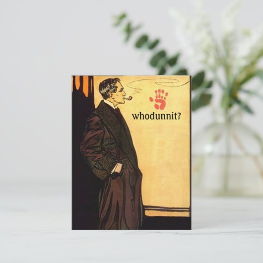 Whodunnit Mystery Solving Party Invitations Sleuth Kaart (Staand voorkant)
