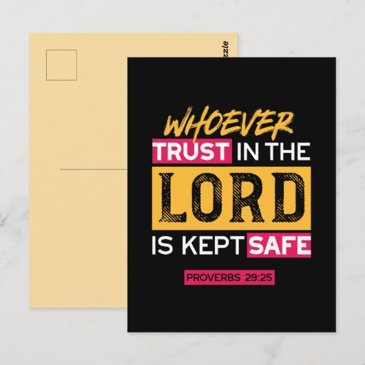 Whoever Trusts in the Lord Is Kept Safe Quote Briefkaart (Voorkant / Achterkant)