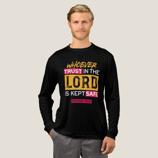 Whoever Trusts in the Lord Is Kept Safe Quote Tri-Blend Shirt (Voorkant)