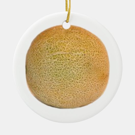 Whole Cantaloupe Melon Keramisch Ornament (Voorkant)