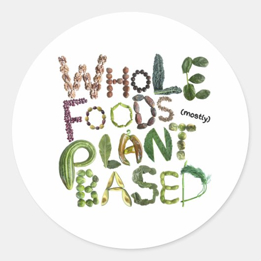 Whole Foods Plant gebaseerd op WFPB Ronde Sticker (Voorkant)