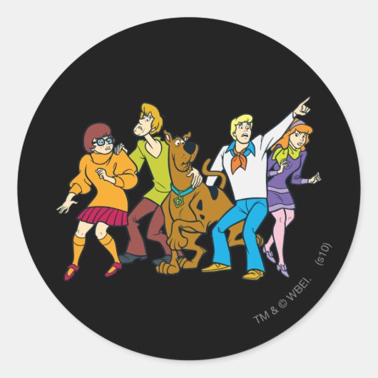 Whole Gang 13 Mystery Inc. Ronde Sticker (Voorkant)