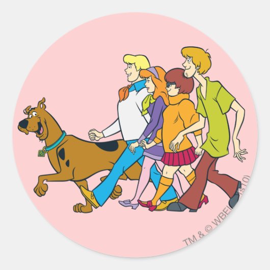 Whole Gang 18 Mystery Inc. Ronde Sticker (Voorkant)
