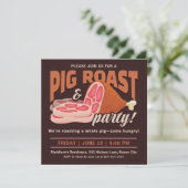 Whole Hog Pig Roast Party Kaart (Staand voorkant)