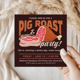 Whole Hog Pig Roast Party Kaart