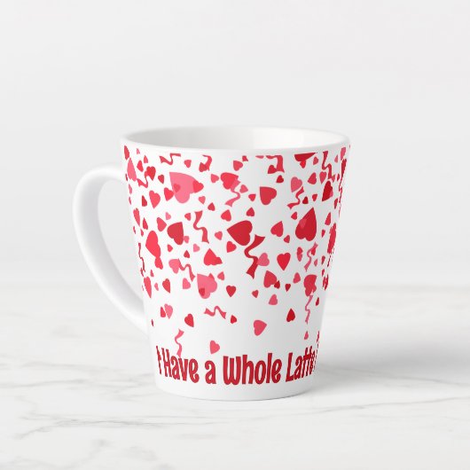 Whole Latte Love gepersonaliseerde rode Confetti h Latte Mok (Linkerhoek)