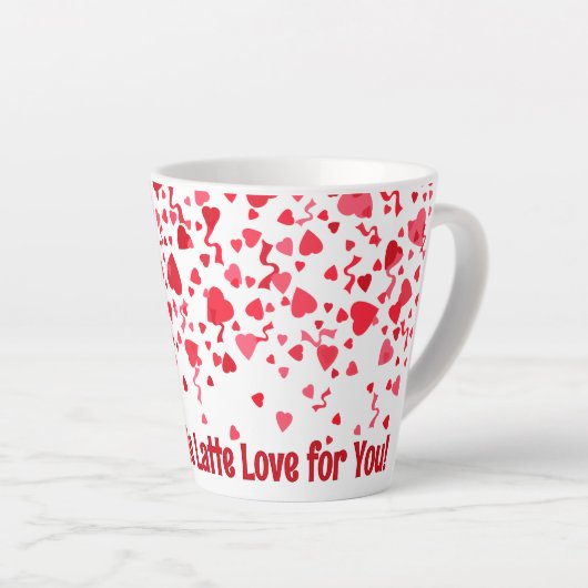 Whole Latte Love gepersonaliseerde rode Confetti h Latte Mok (Rechterhoek)