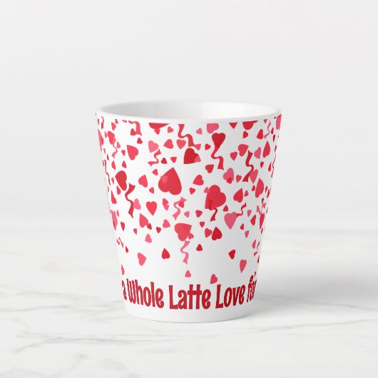Whole Latte Love gepersonaliseerde rode Confetti h Latte Mok (Voorkant)