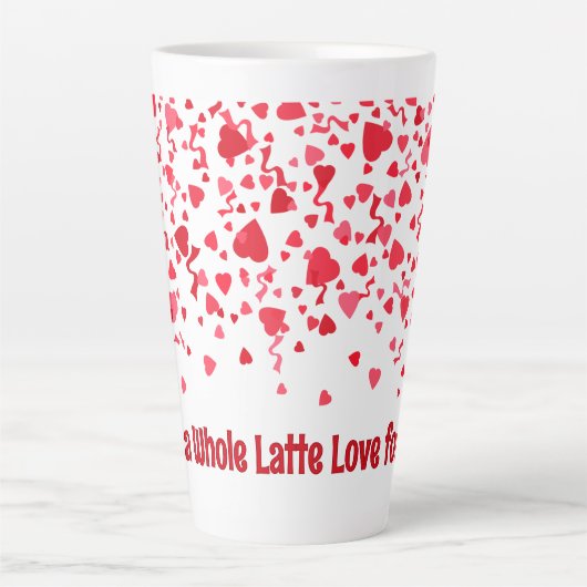 Whole Latte Love gepersonaliseerde rode Confetti h Latte Mok (Voorkant)