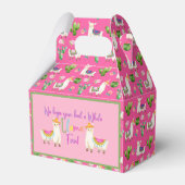 Whole Llama Fun/1st Fiesta Hot Pink Favor Box Bedankdoosjes (Voorkant Zijde)