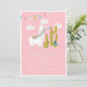 Whole Llama Fun Altempo Birthday Uitnodiging (Staand voorkant)