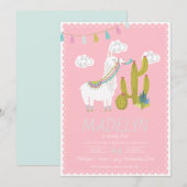 Whole Llama Fun Altempo Birthday Uitnodiging (Voorkant / Achterkant)