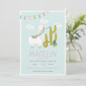 Whole Llama Fun Altempo Birthday Uitnodiging (Staand voorkant)