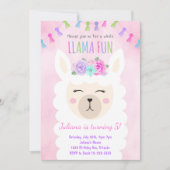 Whole Llama Fun Birthday Invitation Kaart (Voorkant)