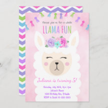 Whole Llama Fun Birthday Invitation