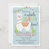 Whole Llama Fun Birthday Invitation Kaart (Voorkant)
