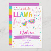 Whole Llama Fun Birthday Invitation Kaart (Voorkant / Achterkant)