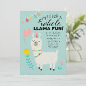 Whole Llama Fun Birthday Party Kaart (Staand voorkant)