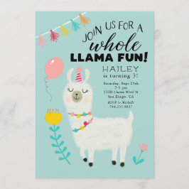 Whole Llama Fun Birthday Party Kaart