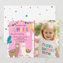Whole Llama Fun Birthday Uitnodiging met foto