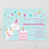 Whole Llama Fun Cake 2e verjaardag Aqua Kaart (Voorkant / Achterkant)