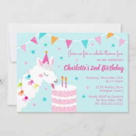 Whole Llama Fun Cake 2e verjaardag Aqua Kaart